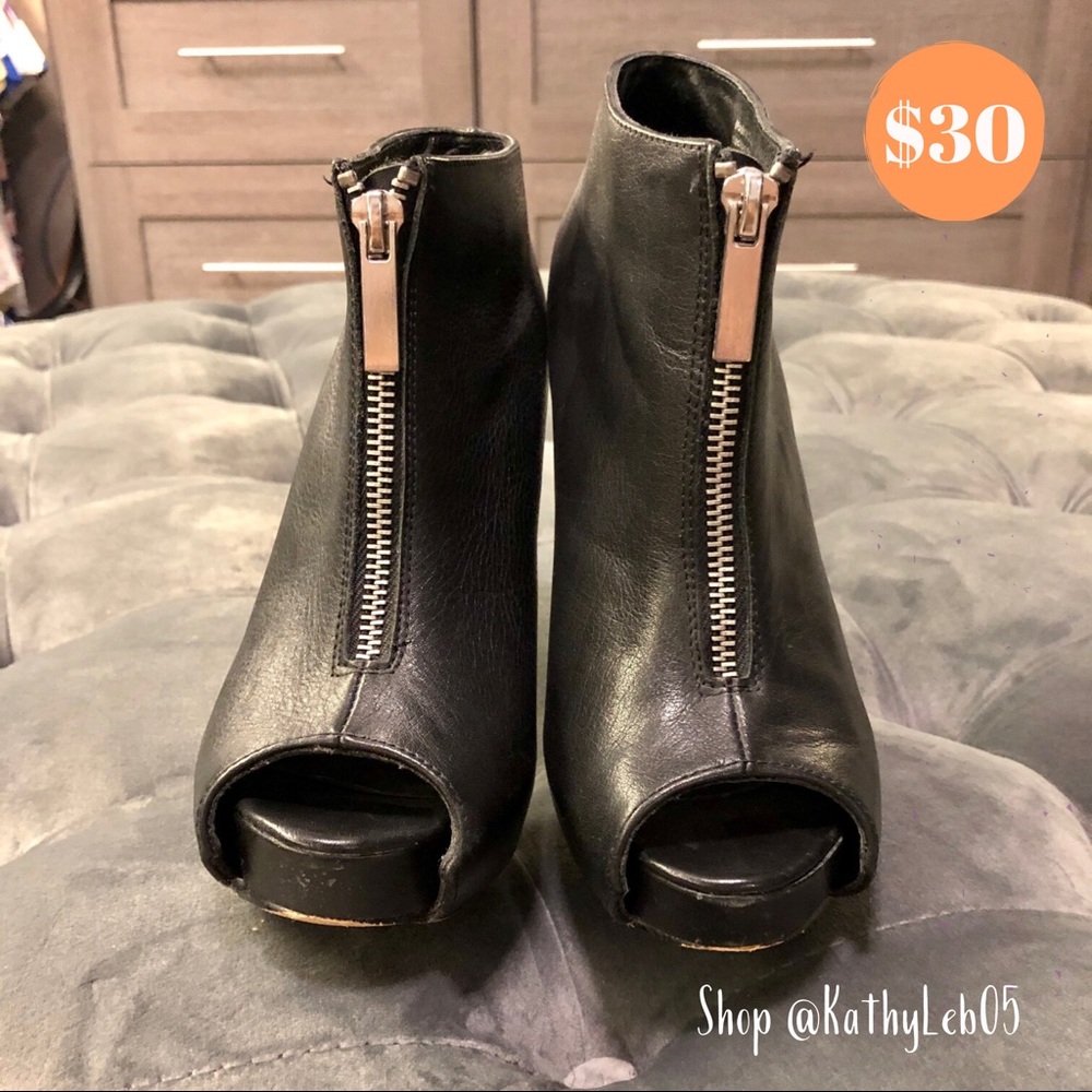 Black peep toe booties